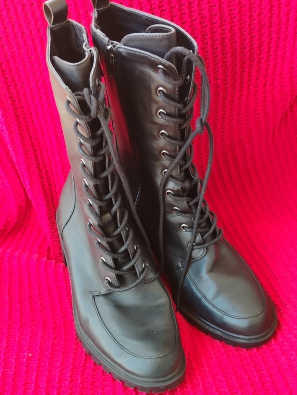Alfani's Blaire lLace up Booties With Lug Soles